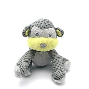 Breathable Baby Rattle Monkey Grey Mesh Plush